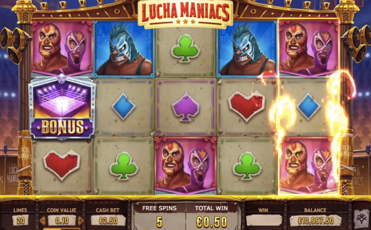 Lucha Maniacs Slot Gameplay