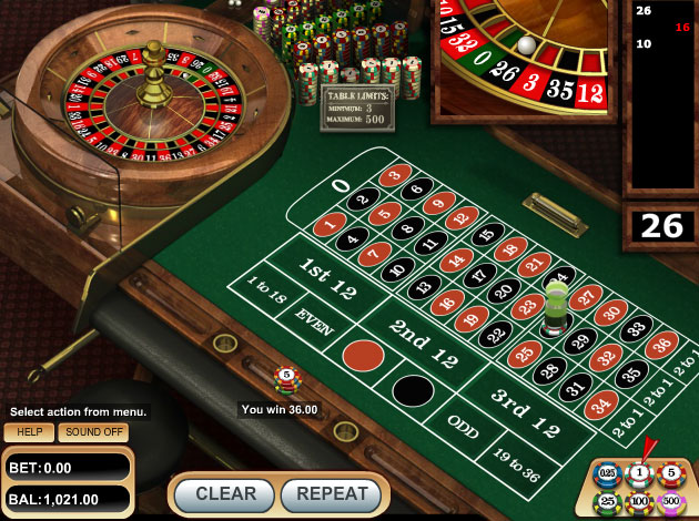 European Roulette casino game