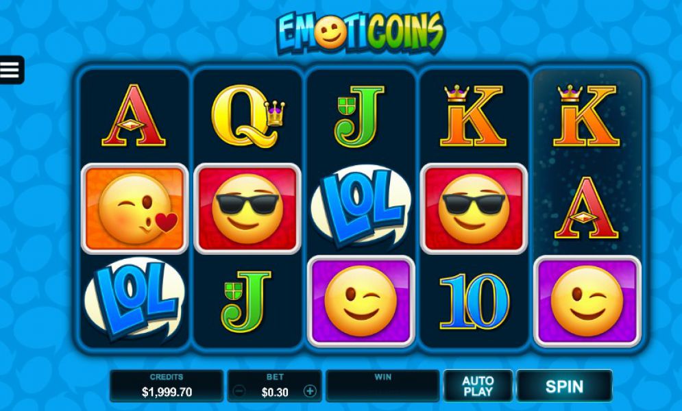 Emoticoins slot gameplay