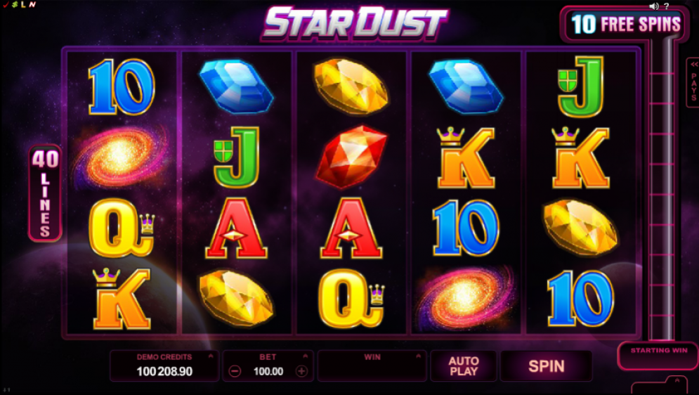 Stardust online slot gameplay